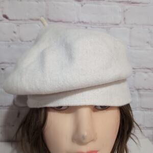 Kopka Wool Roll Up Beret Hat Cream Women's Felted One Size Fits All